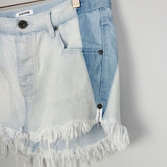 ONE X ONE TEASPOON | Free People 4040 Two Tone Blue Denim Skirt Women’s Size 29 - Picture 5 of 14